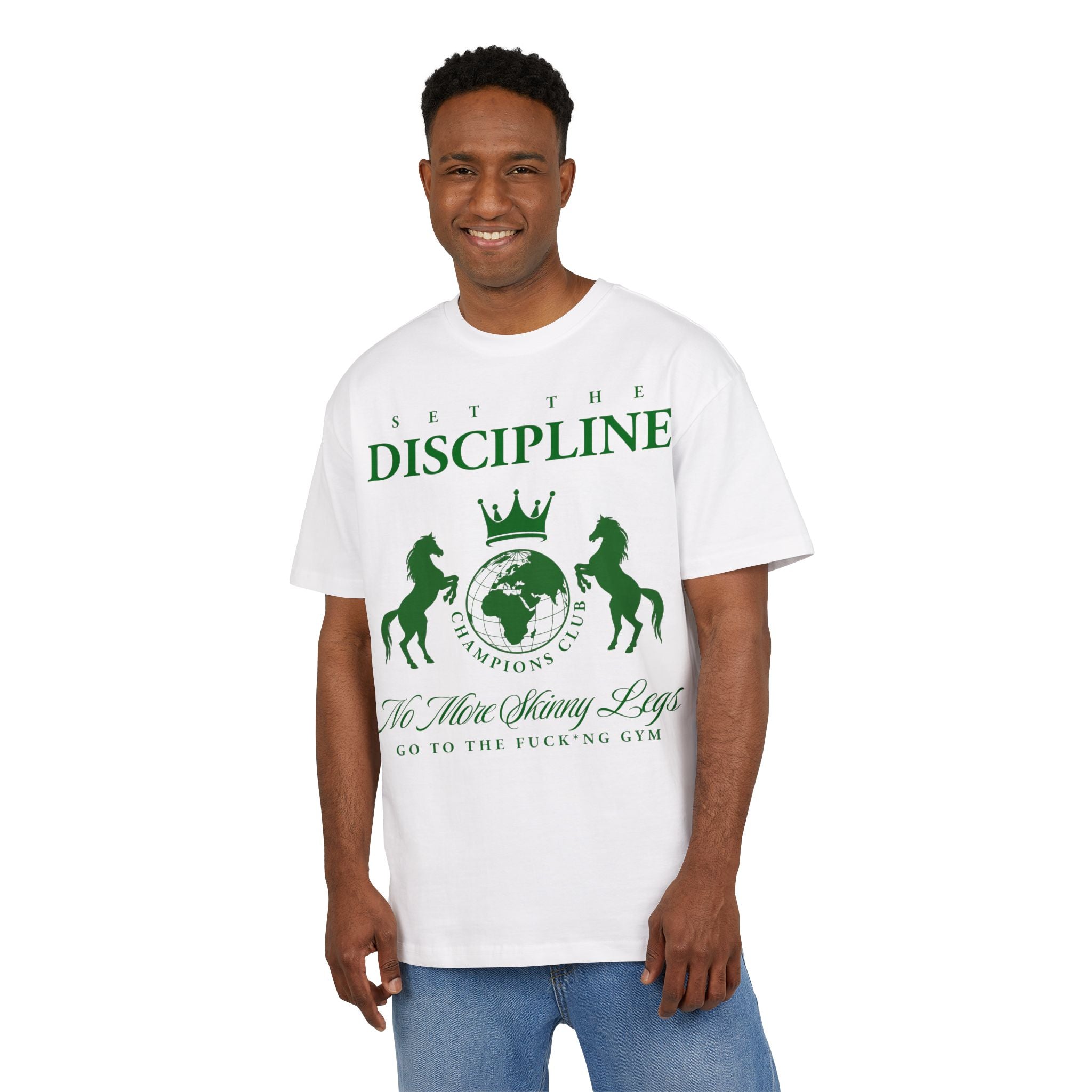 Discipline Crest Tee — 'Set The Discipline' Motivational Gym Shirt