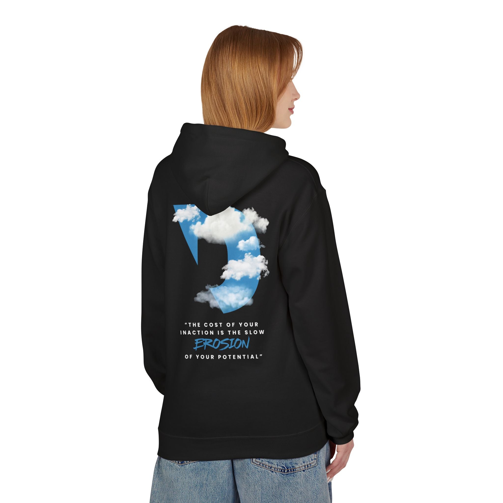 Cloud 'D' Motivational Hoodie — "The Cost of Your Inaction" Inspirational Pullover
