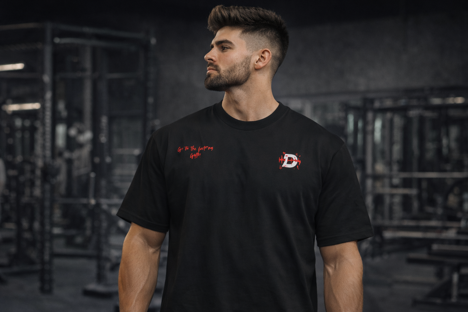 Discipline Gym T-Shirt - Black Oversized Fit